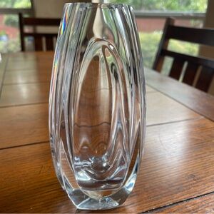 Baccarat Crystal Vase Bouton D'Or Etched and Signed 7" Elegant Flower Vase